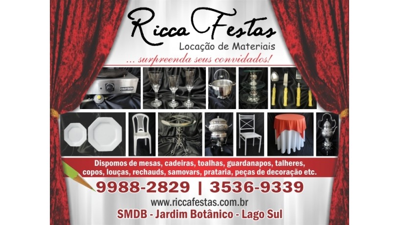 ricca festas - aluguel de materiais